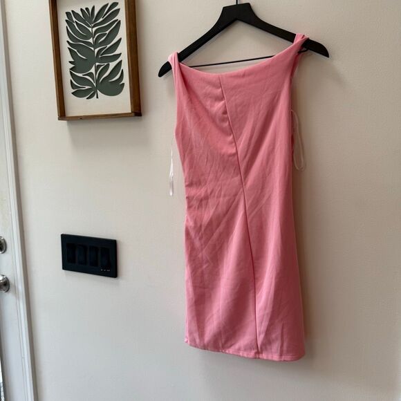 Lulus Becca Light Pink Twisted One-Shoulder Mini Dress size medium - Picture 7 of 8